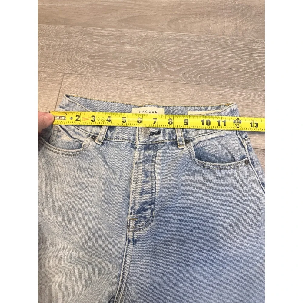 PacSun High Rise Straight Jeans Womens 24 Light Blue Wash Button Fly Denim